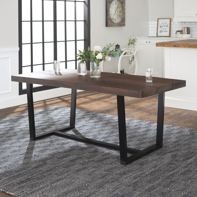 Union Rustic Amarapal Pine Solid Wood Trestle Dining Table & Reviews